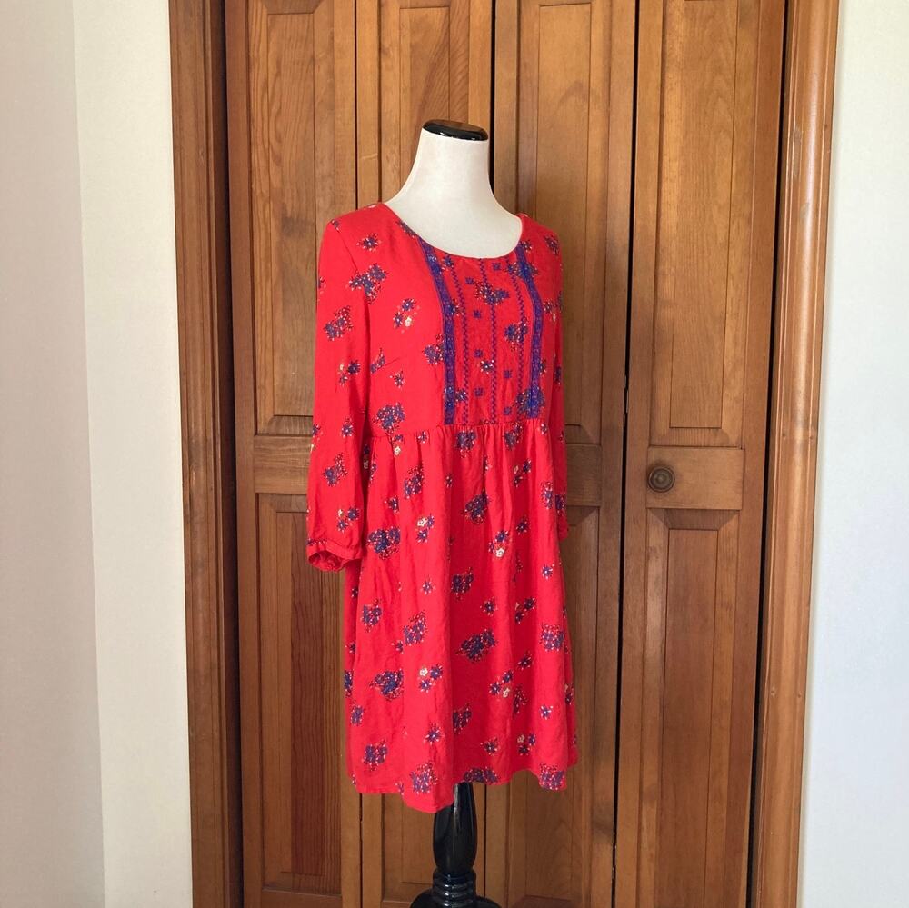 Old Navy Red Floral Dress, Size M
